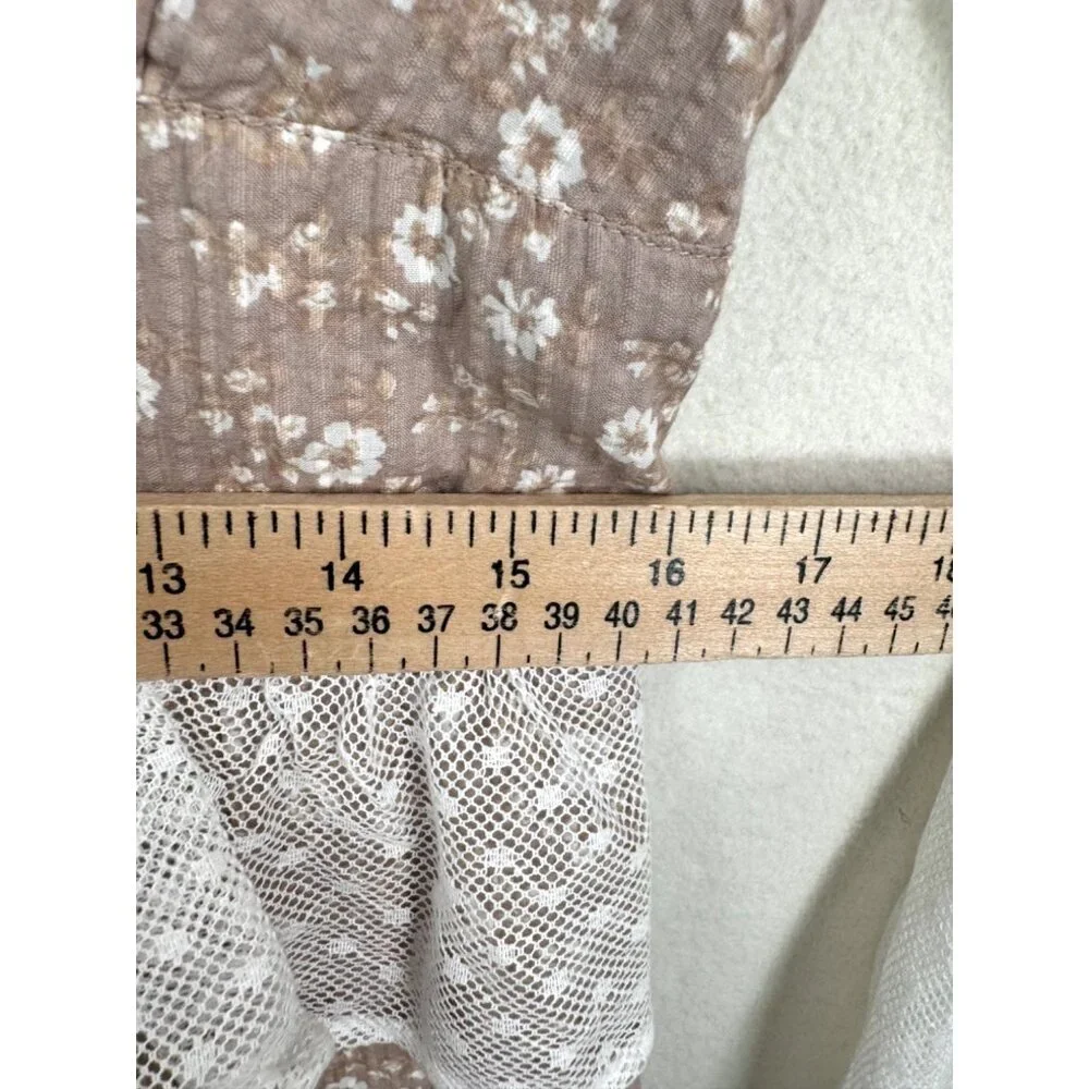 Abercrombie Social Tourist Floral Cottage core‎ Dress ruffle and lace sz L - Picture 7 of 12